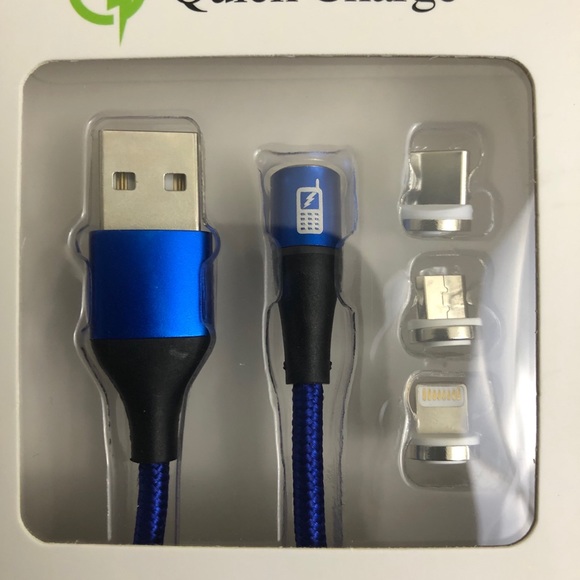 ElectroLust 360 Magnetic Data Cable Blue, Silver - Picture 2 of 5